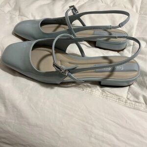 Franco sarto blue leather flats new 8.5